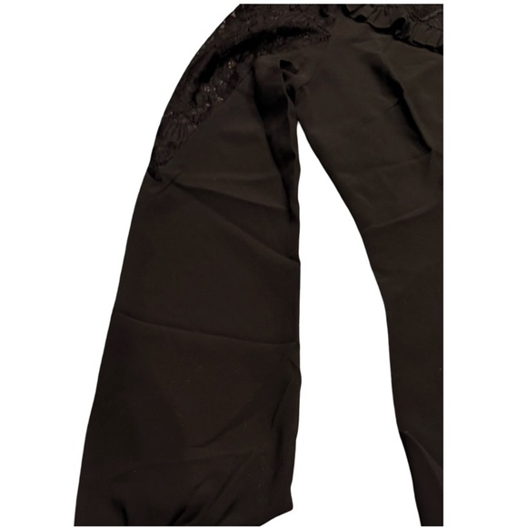 Jawbreaker Goth Black Lace Long Sleeve Blouse with lace print skulls. - Picture 8 of 10